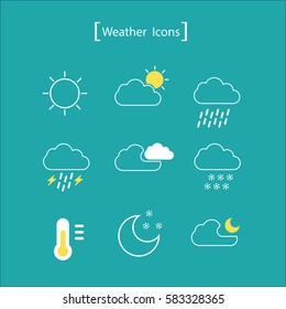 Vector weather icons set.