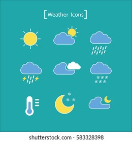 Vector weather icons set.