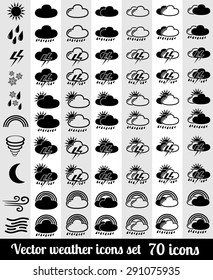 Vector weather icons set with 70 icons