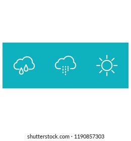 vector weather icons set. Weather forecast sign symbols - meteorology illustrations