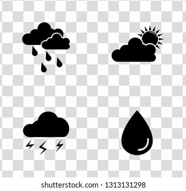 vector weather icons set. Weather forecast sign symbols - meteorology illustrations