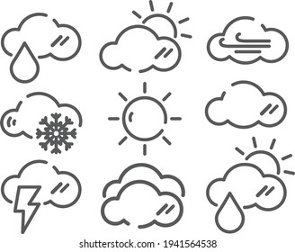 Vektorwettersymbole gesetzt, Linie