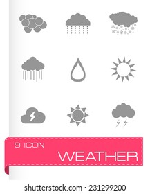 Vector weather icons set on white background