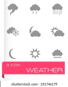 Vector weather icons set on white background