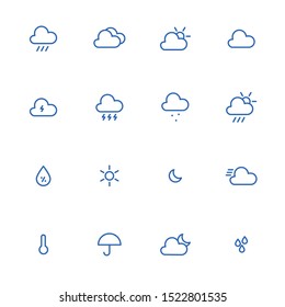 vector weather line icon set 