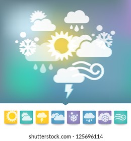 Vector weather multicolored icons