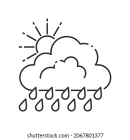Vector weather outline icon, cloud and rain related 4000x4000 Pixel, editable stroke whitebackground