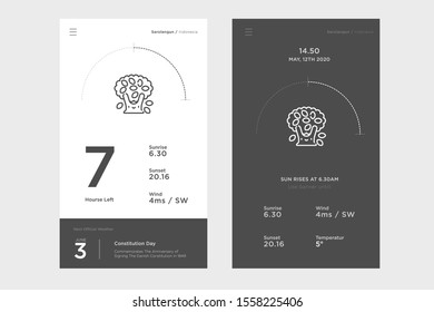 vector weather set on dark and light background. elegant Weather tree Application. Black and White  vertion. For mobile phones,  widgets. eps 10. Full icon set available in my portfolio