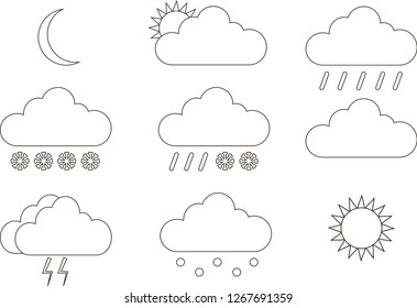  Vector weather symbol set