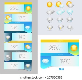 Vector Weather symbols and banners