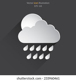 Vector weather web flat icon. Eps 10 illustration. Weather background.