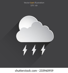 Vector weather web flat icon. Eps 10 illustration. Weather background.