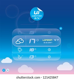 Vector Weather Widget, Button, Sign, Symbol, Emblem, Sticker, Badge, Logo for Web Design, User Interface, Mobile Phone, Baby, Children, People