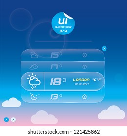 Vector Weather Widget, Button, Sign, Symbol, Emblem, Sticker, Badge, Logo for Web Design, User Interface, Mobile Phone, Baby, Children, People