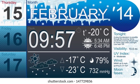 Vector weather widget template