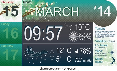 Vector weather widget template 