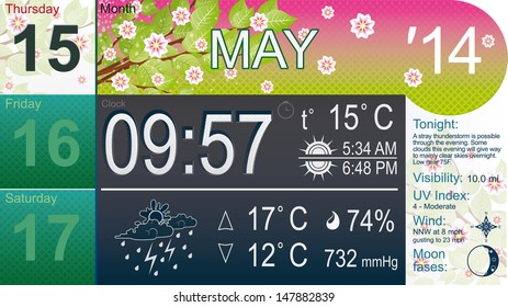 Vector weather widget template