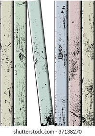 Vector weathered painted wooden plank