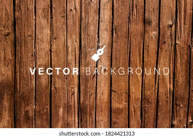 Vector Weathered Wooden Background - Brown Wood Backdrop