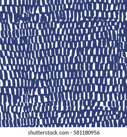 Vector  weave grid watercolor seamless pattern. Japanese traditional ornament indigo shibori pattern. Textile, fabric, print, ceramics, kraft, wrapping, cards