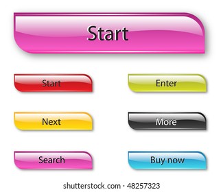 Vector Web 2.0 buttons set for  business site.