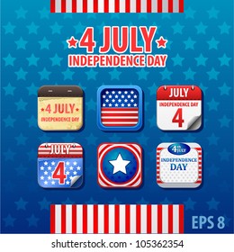 vector web app icon Independence day 4th of July