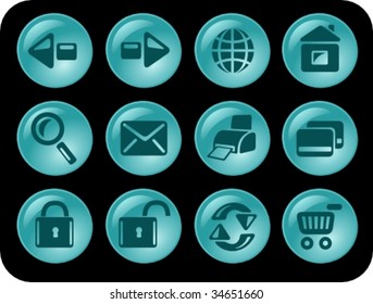 Vector: Web aqua buttons