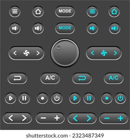 Vector web audio button set template