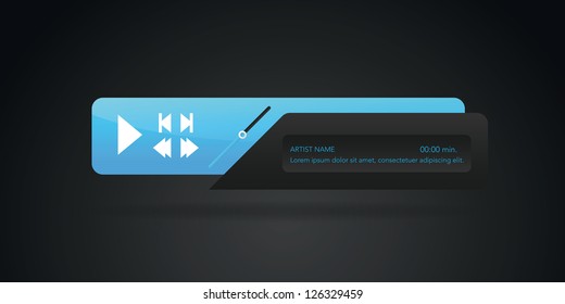 Vector web audio players, with different control navigation panel