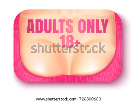 Vector web banner for adult content. Vector emblem adults only 18+