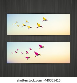 Vector web banner, business card.