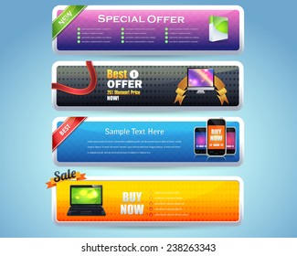 Vector Web Banner Design Set