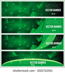 Vector web banner, flyer and cover with green triangle