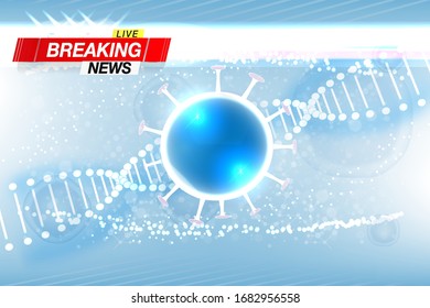 Vector web banner. Futuristic frames dashboard.  Bacteria, virus, microbes. Coronavirus 2019-nCov novel coronavirus concept. Virus protection, website page template. China Wuhan coronavirus epidemic.