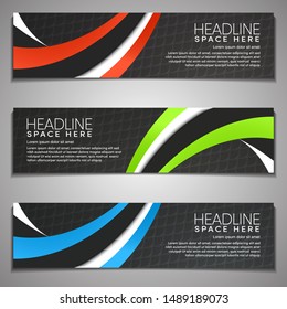 Vector Web Banner label Background Modern Company Business Office Template Design Horizontal. Dark Black background with light colour. Dynamic Line Sports