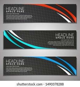 Vector Web Banner label Background Modern Company Business Office Template Design Horizontal. Dark Black background with light colour. Dynamic Line Sports, clean neat