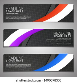Vector Web Banner label Background Modern Company Business Office Template Design Horizontal. Dark Black background with light colour. Dynamic Line Sports, clean neat