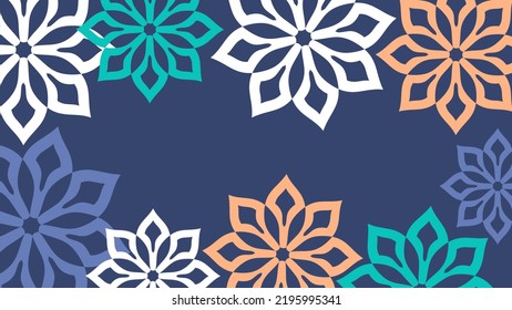 Vector. Web banner, poster, cover, splash screen, social media with copy space for text. Perforated bright patterns Papel Picado pattern hand-drawn on a colored background. Spanish Heritage Month.