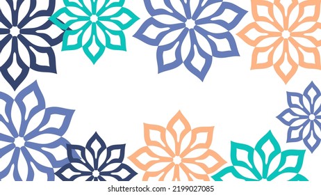 Vector. Web banner, poster, cover, splash screen, social media with copy space for text. Perforated bright patterns Papel Picado pattern hand-drawn on a colored background. Spanish Heritage Month.