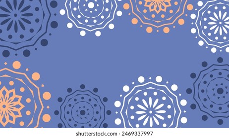 Vektorgrafik. Web-Banner, Poster, Cover, Splash-Bildschirm, Social Media, Hintergrund mit Kopierraum für Ihren Text. Perforierte helle Muster Papel Picado, Blumenmuster. In: National Hispanic Heritage Month. 