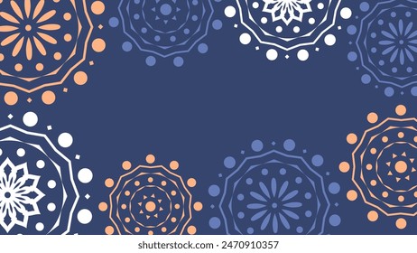 Vektorgrafik. Web-Banner, Poster, Cover, Splash-Bildschirm, Social Media, Hintergrund mit Kopierraum für Ihren Text. Perforierte helle Muster Papel Picado, Blumenmuster. In: National Hispanic Heritage Month. 