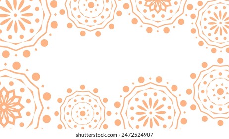 Vektorgrafik. Web-Banner, Poster, Cover, Splash-Bildschirm, Social Media, Hintergrund mit Kopierraum für Ihren Text. Perforierte helle Muster Papel Picado, Blumenmuster. In: National Hispanic Heritage Month.