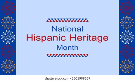 Vektor. Webbanner, Poster, Cover, Splash Screen, Social Media, Hintergrund mit Kopienraum für Text. Perforierte helle Muster Papel Picado, Blumenmuster. National Hispanic Heritage Month. 