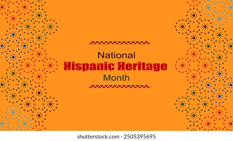 Vector. Web banner, poster, cover, splash screen, social media, backgraund with copy space for text. Perforated bright patterns Papel Picado, floral pattern. National Hispanic Heritage Month. 