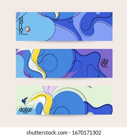 Vector web banner template. Abstract hand dawn fruit header. Grange textured flat design. Organic natural food artistic illustration. Cartoon calligraphic line logo with smooth curves.