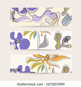 Vector web banner template. Abstract hand dawn fruit header. Grange textured flat design. Organic natural food artistic illustration. Cartoon calligraphic line logo with smooth curves.