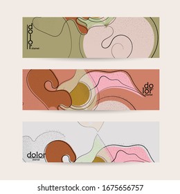 Vector web banner template. Abstract hand dawn fruit header. Grange textured flat design. Organic natural food artistic illustration. Cartoon calligraphic line logo with smooth curves.