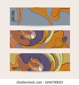 Vector web banner template. Abstract hand dawn fruit header. Grange textured flat design. Organic natural food artistic illustration. Cartoon calligraphic line logo with smooth curves.