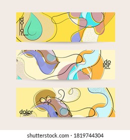 Vector web banner template. Abstract hand dawn fruit header. Grange textured flat design. Organic natural food artistic illustration. Cartoon calligraphic line logo with smooth curves.