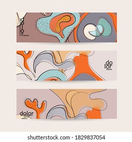 Vector web banner template. Abstract hand dawn fruit header. Grange textured flat design. Organic natural food artistic illustration. Cartoon calligraphic line logo with smooth curves.